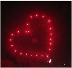 Fireworks can produce many patterns including this popular heart shape